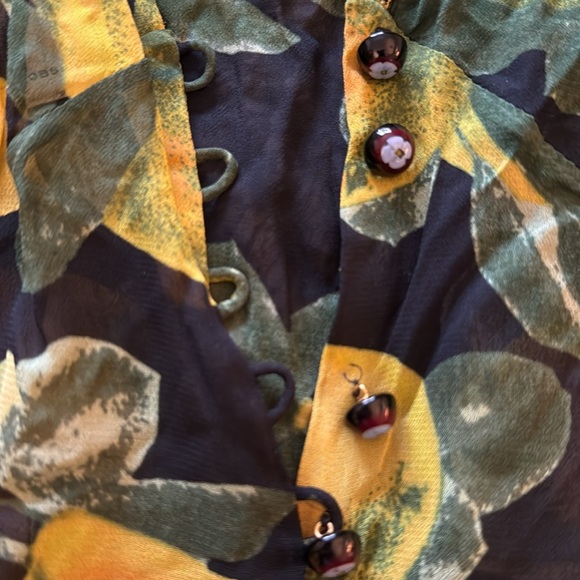 NWT Marc Jacobs Redux Grunge Collection Printed Maxi Dress Black/Yellow - Picture 11 of 11